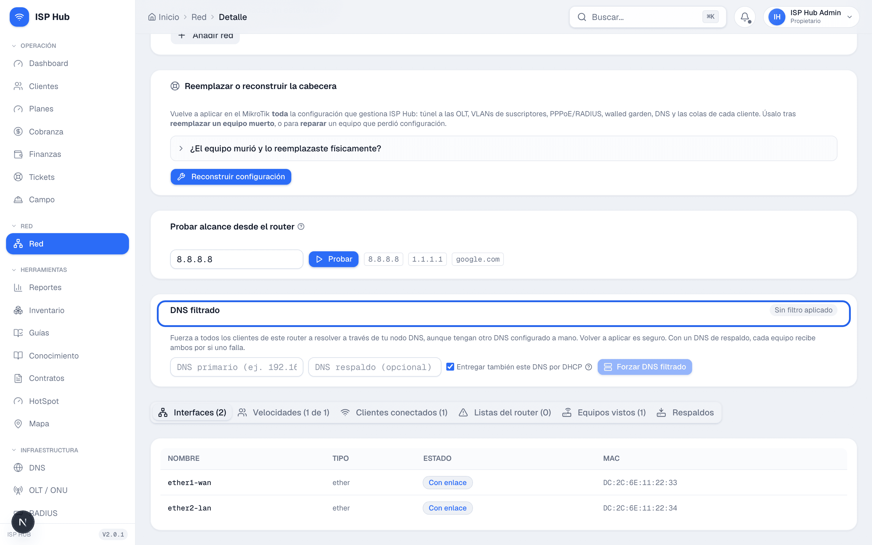 DNS que genera valor en ISP Hub